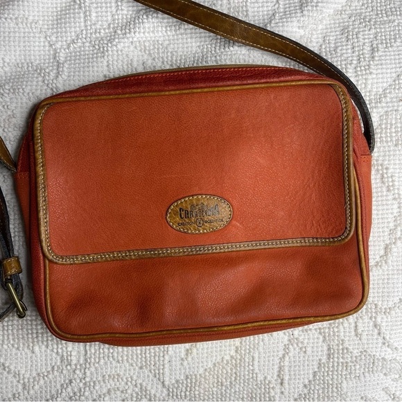 Vintage Leather Goldpfeil Caracciola Bag Orange - Picture 2 of 11